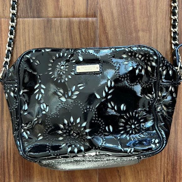 kate spade Handbags - KATE SPADE FLORAL CUT OUT CROSSBODY BAG Black